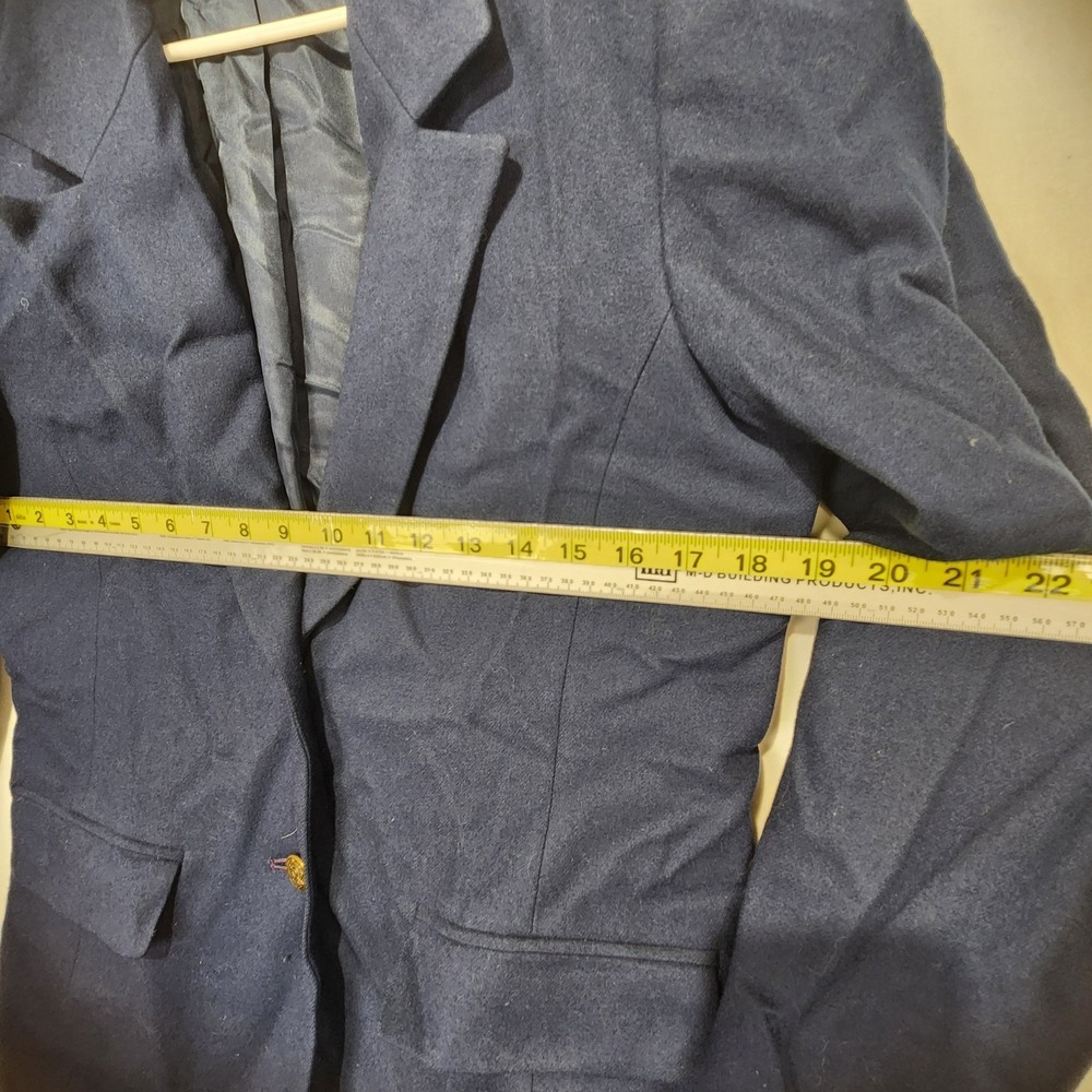 Pendleton Vintage Women's 100% Virgin Wool Navy Blue Blazer Size 10 - Picture 8 of 10